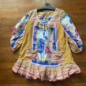 Anthropologie Aratta Silent Gourney  Boho peasant blouse size M